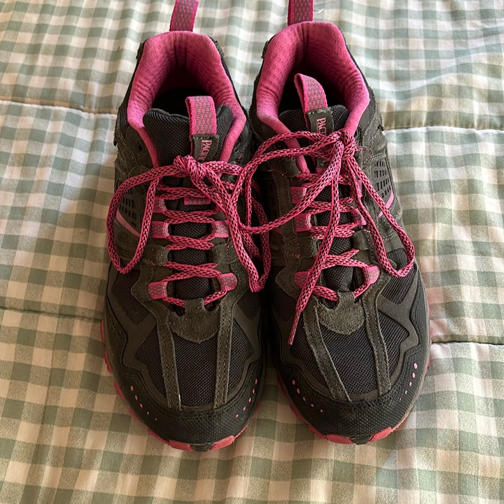 Pacific Trail, pink and gray hiking shoes size 9 1/2.
